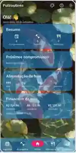 Tela do Poliroutines personalizada com peixes